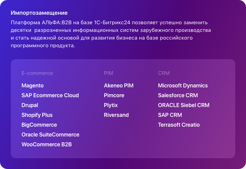 Фото 1: «Импортозамещение Oracle, Microsoft, SAP, Salesforce, Terrasoft»